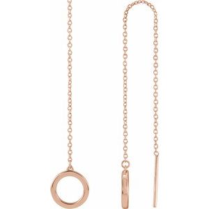 14K Rose Geometric Chain Earrings