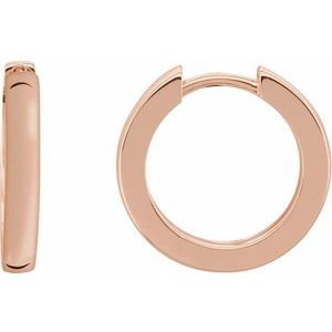 14K Rose Hinged 18 mm Hoop Earrings