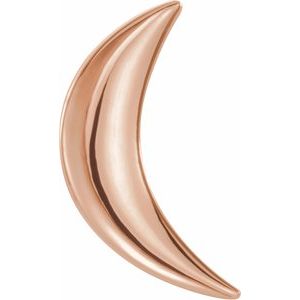 14K Rose Crescent Moon Single Earring