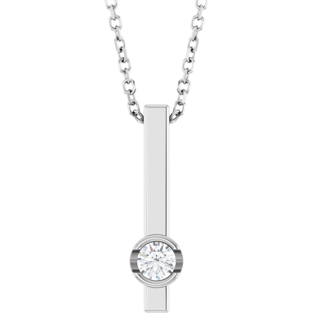 SOLITAIRE BAR NECKLACE