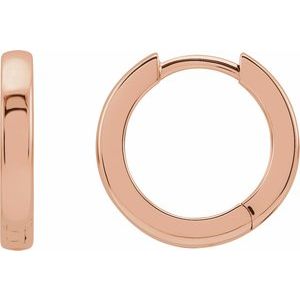 14K Rose Hinged 14 mm Hoop Earrings