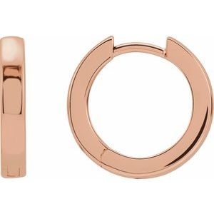 14K Rose Hinged 16 mm Hoop Earrings