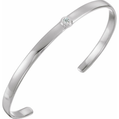 Natural Diamond Cuff Bracelet 1/10 CT